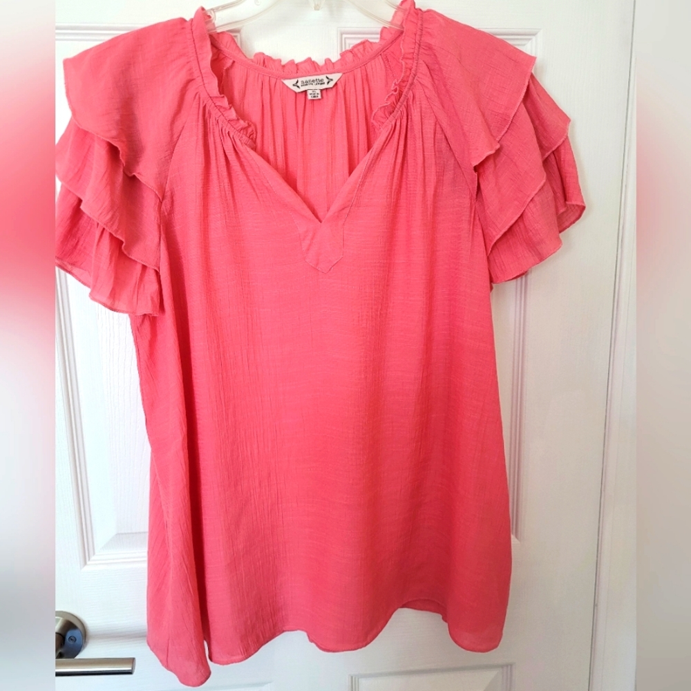 Nanette Lepore Pink Short sleeve Top XL